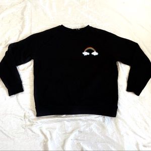 H&M rainbow patch pullover sweatshirt